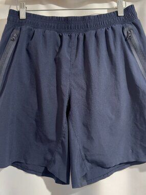 Alo Yoga Shorts Mens Large Navy 7" Repetition Athletic Gym Training Active FLAW